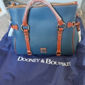 Dooney & Bourke Teal and Brown Satchel